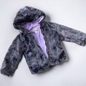 American Widgeon Faux Fur Purple Mist Coat - Size 5